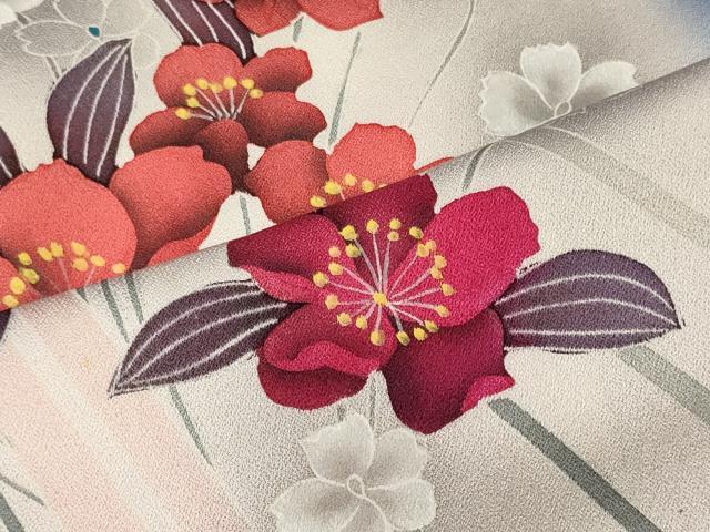 平和屋着物■訪問着 草花文 暈し染め 正絹 逸品 CABD6554oy