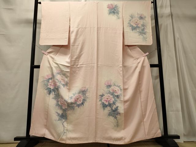 平和屋着物■訪問着 手描き 草花文 暈し染め 正絹 逸品 CABD6559oy