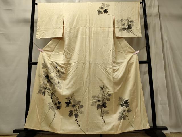 平和屋着物■訪問着 手描き 枝花文 正絹 逸品 CABD6567oy