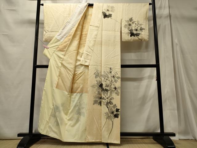 平和屋着物■訪問着 手描き 枝花文 正絹 逸品 CABD6567oy