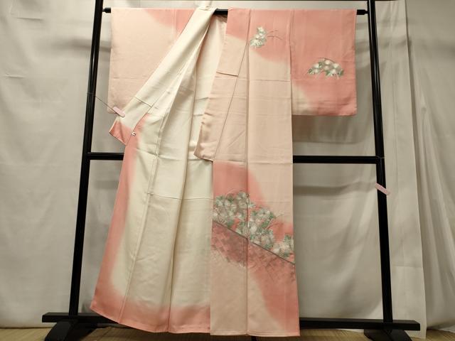 平和屋着物■中国三大刺繍 相良刺繍 総刺繍 訪問着 籬芝花文 暈し染め 正絹 逸品 CABD6578oy