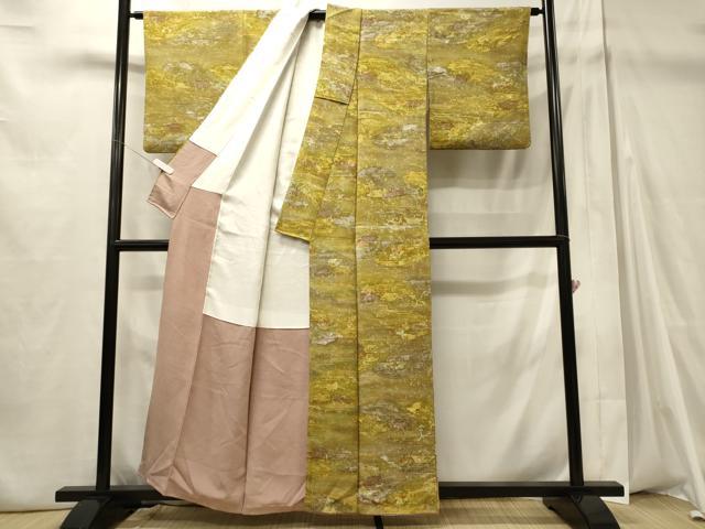 平和屋着物■上質な小紋 風景草木文 正絹 逸品 CABD6586oy