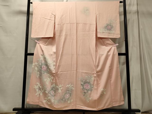 平和屋着物■訪問着 刺繍 花唐草文 暈し染め 正絹 逸品 CABD6592oy
