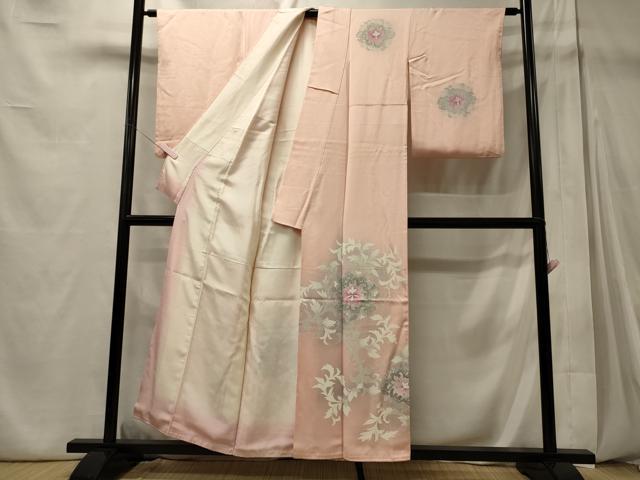 平和屋着物■訪問着 刺繍 花唐草文 暈し染め 正絹 逸品 CABD6592oy