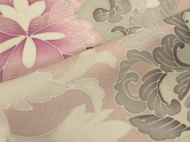 平和屋着物■訪問着 刺繍 花唐草文 暈し染め 正絹 逸品 CABD6592oy