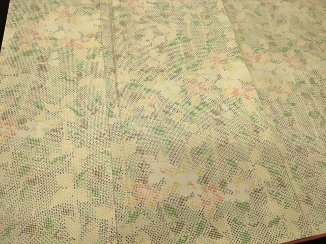平和屋着物■上質な紬 草花文 正絹 逸品 未使用 CABD6648oy