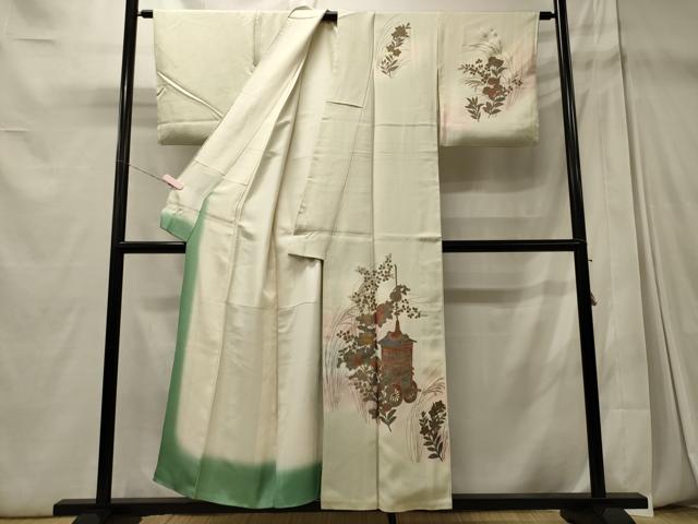 平和屋着物■訪問着 鉾 草花文 暈し染め 金彩 正絹 逸品 CABD6710oy