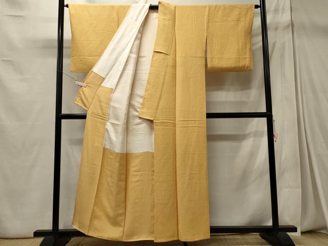 平和屋着物■上質な色無地 花葉色 正絹 逸品 CABD6712oy