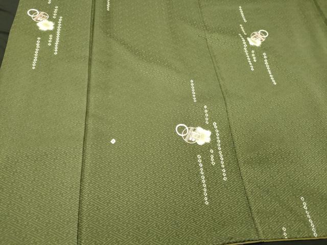 平和屋着物■上質な小紋 絞り 刺繍 舞花丸文 正絹 逸品 CABD6731oy