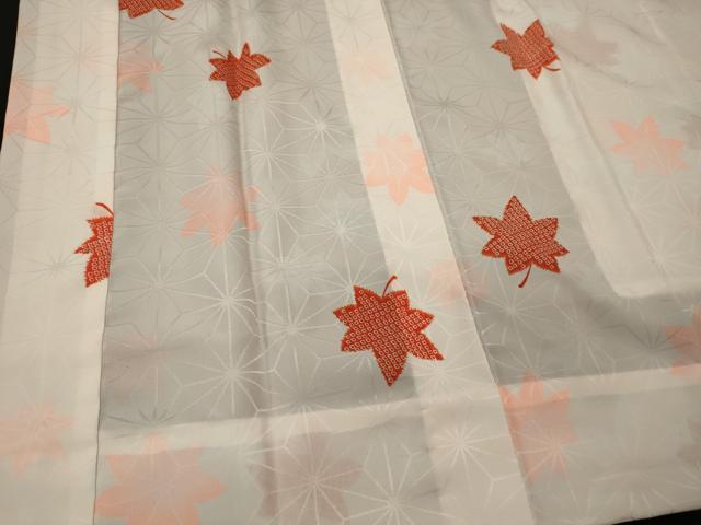 平和屋着物■長襦袢 無双仕立て 楓文 半衿刺繍 正絹 逸品 CABD6735oy