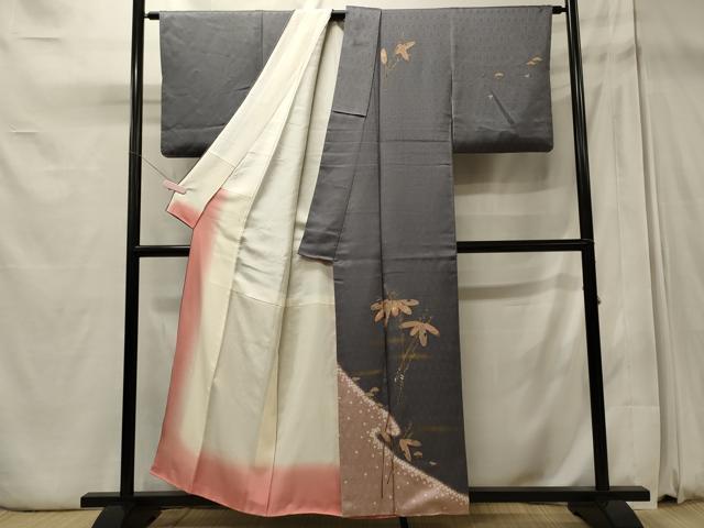 平和屋着物■訪問着 枝葉文 金彩 正絹 逸品 CABD6737oy