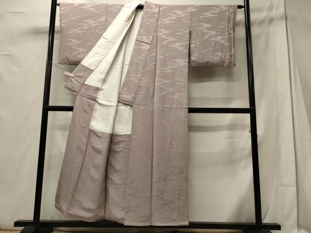 平和屋着物■上質な色無地 霞地紋 紅藤色 正絹 逸品 CABD6772oy