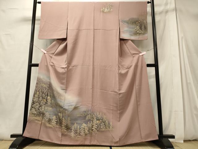 平和屋着物■訪問着 風景樹林文 暈し染め 金彩 三越扱い 正絹 逸品 CABD6784oy