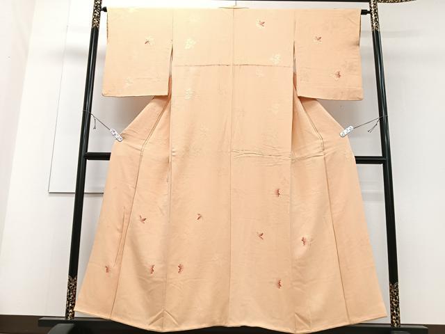 平和屋着物■訪問着 地紋起こし 舞葉文 正絹 逸品 CABD6975xe