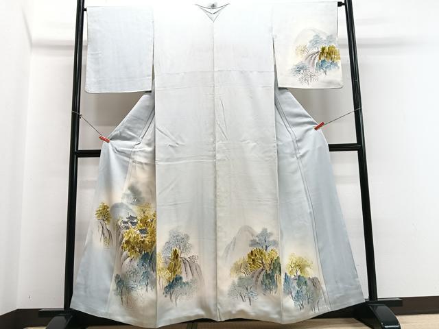 平和屋着物■訪問着 手描き 風景文 正絹 逸品 CABD7083xe
