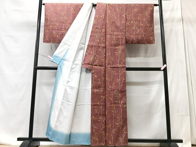 平和屋着物■上質な小紋 枝葉文 洗える着物 未使用 CABD7094xe
