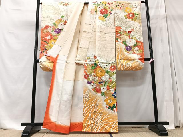 平和屋着物■豪華振袖 草花文 金彩 正絹 逸品 CABD7153xe