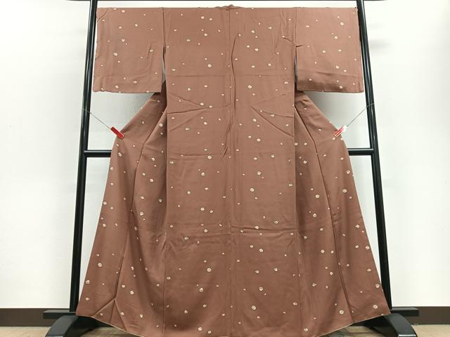 平和屋着物■上質な小紋 梅松文 正絹 逸品 CABD7177xe