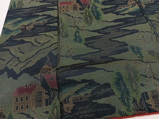 平和屋着物■本場大島紬 風景文 正絹 逸品 CABD7183xe