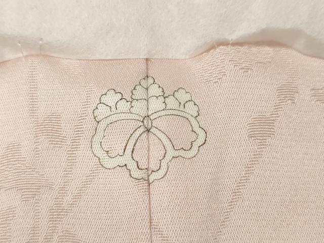 平和屋着物●上質な色無地 枝花地紋 薄桜色 正絹 逸品 CABD7208ut