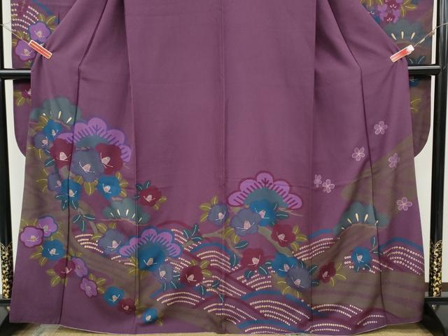 平和屋着物●豪華振袖 立波松椿文 金彩 正絹 逸品 CABD7217ut