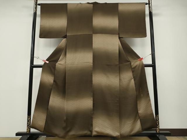 平和屋着物●染色作家 斉藤三才 小紋 霞麻の葉文 暈し染め 正絹 逸品 CABD7219ut