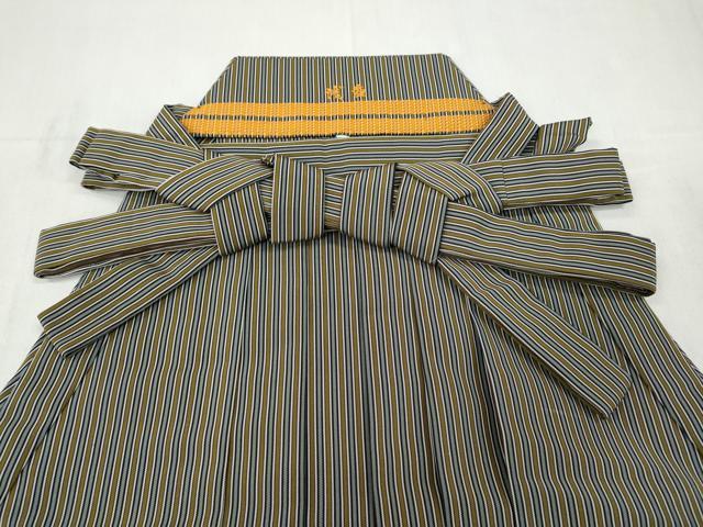 平和屋着物●男性 馬乗り袴 縞 正絹 逸品 CABD7234ut