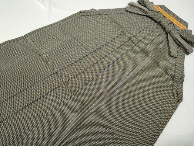 平和屋着物●男性 馬乗り袴 縞 正絹 逸品 CABD7234ut