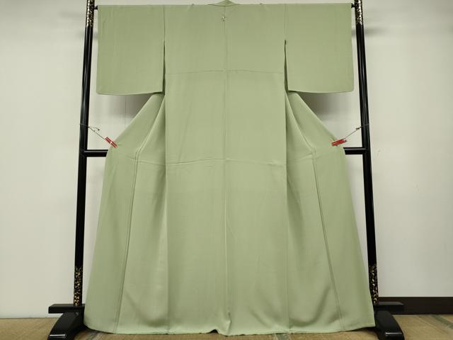 平和屋着物●上質な色無地 若菜色 正絹 逸品 CABD7255ut