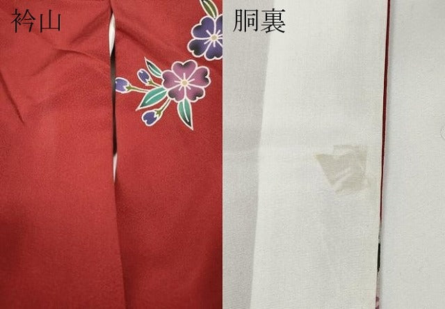平和屋着物●豪華振袖 紅型 風景花蝶文 暈し染め 正絹 逸品 CABD7285ut