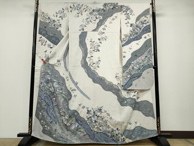平和屋着物●訪問着 辻が花 金銀彩 正絹 逸品 CABD7296ut