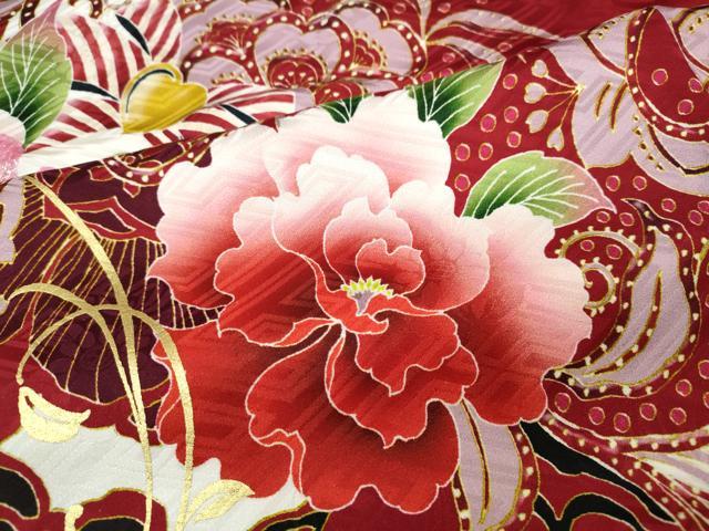 平和屋着物●豪華振袖 刺繍 リボン 舞花文 金彩 正絹 逸品 CABD7312ut