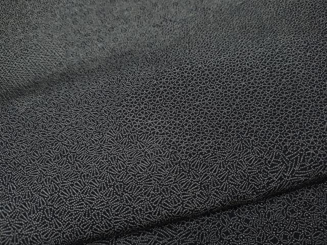 平和屋着物●江戸小紋 雲取り寄せ小紋柄 黒地 正絹 逸品 未使用 CABD7320ut