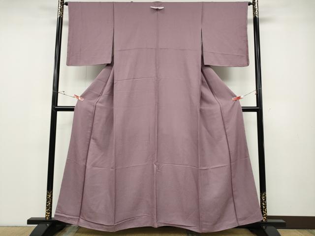 平和屋着物●上質な色無地 草木地紋 浅紫色 正絹 逸品 未使用 CABD7368ut