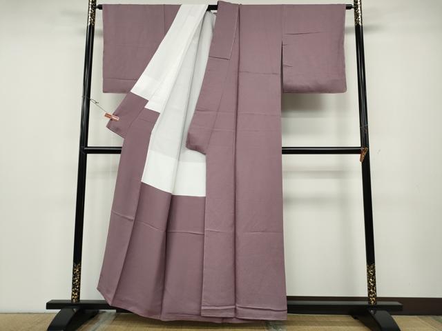 平和屋着物●上質な色無地 草木地紋 浅紫色 正絹 逸品 未使用 CABD7368ut