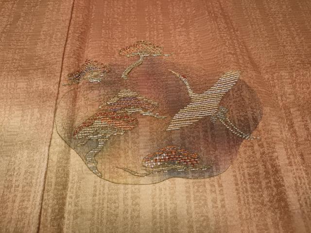 平和屋着物●訪問着 竹屋町刺繍 飛鶴草花文 暈し染め 金彩 正絹 逸品 CABD7373ut
