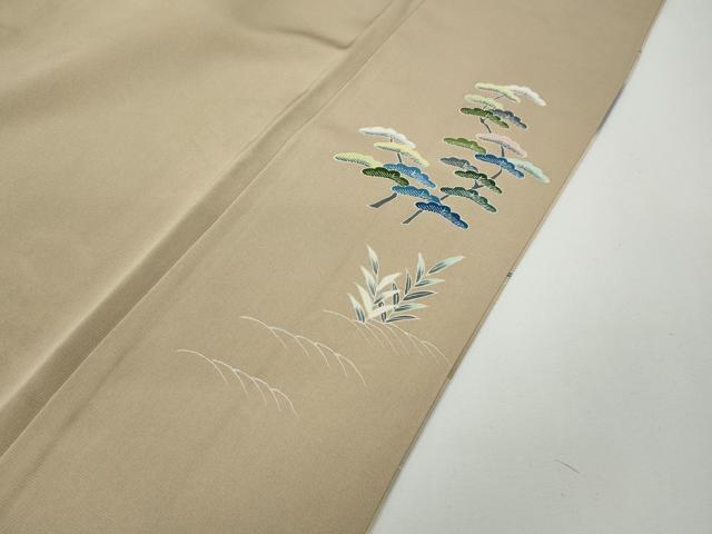 平和屋着物●訪問着 風景草花文 暈し染め 金糸 正絹 逸品 CABD7404ut