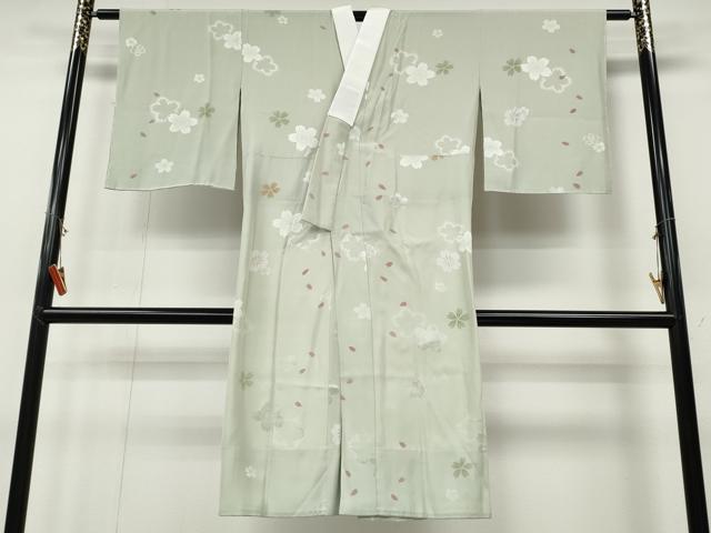 平和屋着物●長襦袢 無双仕立て 舞桜文 正絹 逸品 CABD7410ut