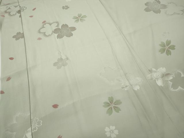平和屋着物●長襦袢 無双仕立て 舞桜文 正絹 逸品 CABD7410ut