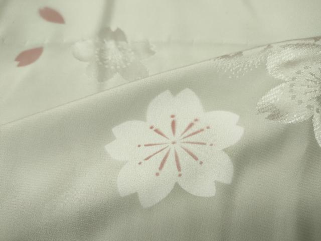 平和屋着物●長襦袢 無双仕立て 舞桜文 正絹 逸品 CABD7410ut