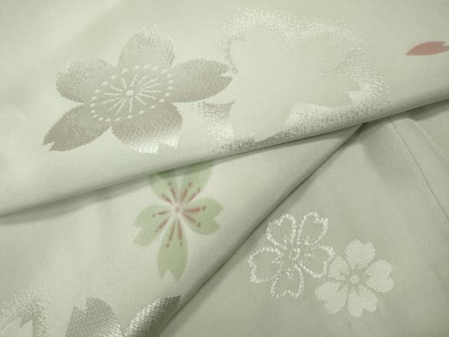 平和屋着物●長襦袢 無双仕立て 舞桜文 正絹 逸品 CABD7410ut