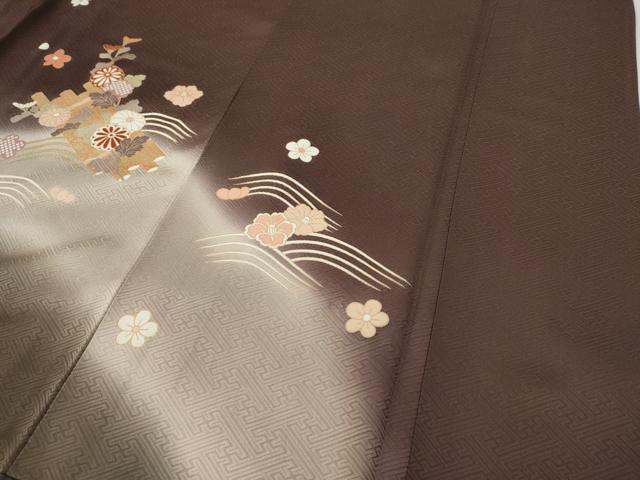 平和屋着物●訪問着 花筏 暈し染め 金彩 正絹 逸品 CABD7415ut