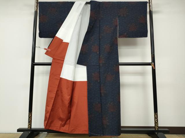 平和屋着物●結城紬 舞花文 正絹 逸品 未使用 CABD7426ut