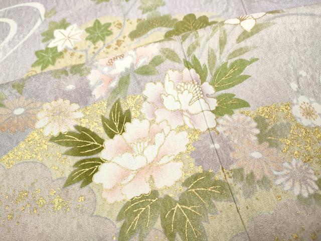 平和屋着物●訪問着 流水草花文 暈し染め 金彩 高島屋扱い 正絹 逸品 CABD7452ut