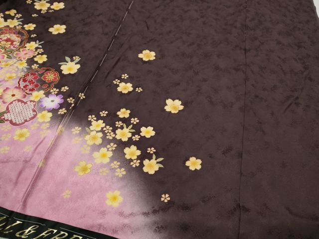 平和屋着物●豪華振袖 雪輪糸巻き舞花文 暈し染め 金彩 仮絵羽 逸品 未使用 CABD7462ut