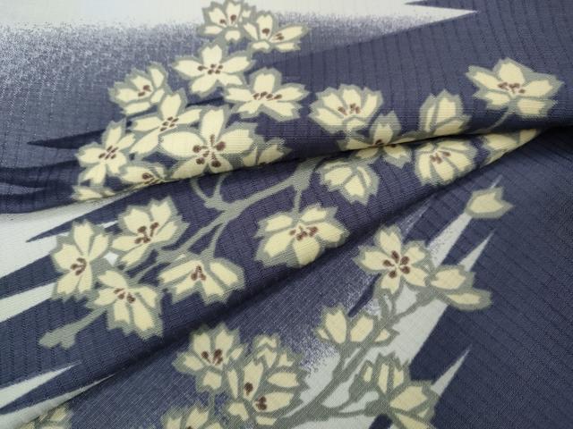 平和屋着物●小紋 霞枝桜文 洗える着物 CABD7468ut