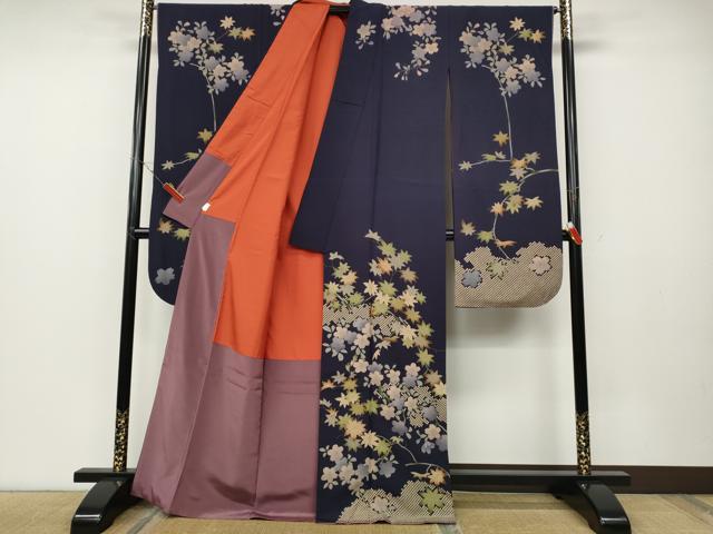 平和屋着物●豪華振袖 枝楓桜文 正絹 逸品 CABD7470ut