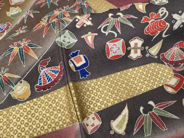 平和屋着物●訪問着 遠山宝尽くし松文 暈し染め 金彩 正絹 逸品 未使用 CABD7472ut