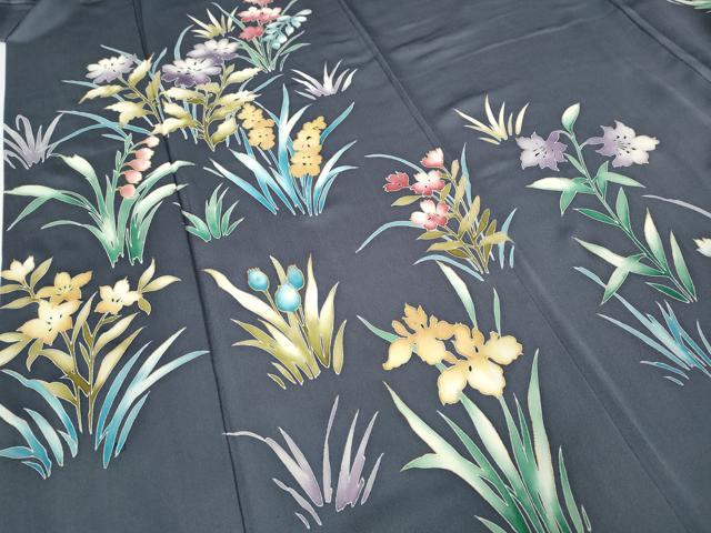 平和屋着物●訪問着 駒刺繍 草花文 金彩 正絹 逸品 CABD7481ut