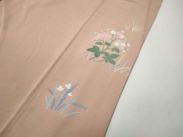 平和屋着物●訪問着 友禅 草花文 暈し染め 正絹 逸品 CABD7487ut